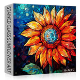 Buntglas-Sonnenblumen-Puzzle, 1000 Teile